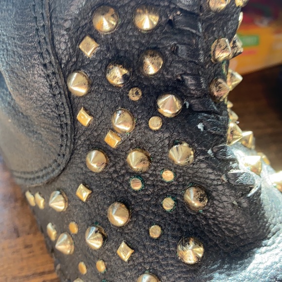 Zara Black Leather Studded Fringe Moccasins - Picture 10 of 10